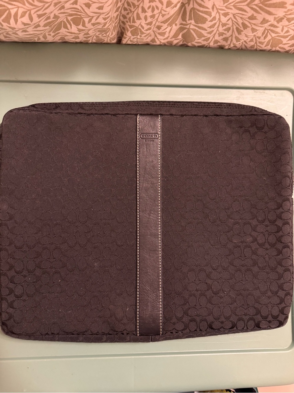 Coach Black Signature Laptop Case